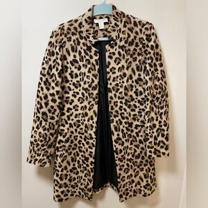 H&M Leopard Print Coat Size 8